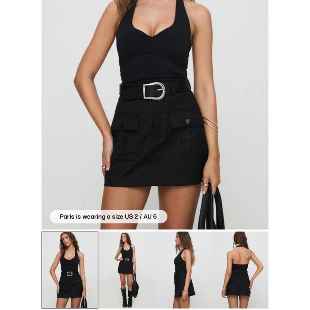 Spinning out mini skirt black Size 4